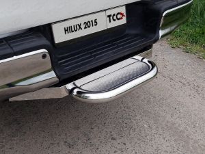 Задняя подножка (нерж. лист) 60,3 мм (под фаркоп)  Toyota Hilux 2015- ― shelbyauto