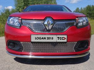 Решетка радиатора верхняя (лист) Renault Logan 2014- ― shelbyauto