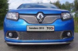 Решётка радиатора верхняя (лист) 1мм  Renault Sandero 2014- ― shelbyauto